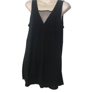 French Connection Sheer Lace Top Tunic Shift A Line Dress Stretch Sleeveless S